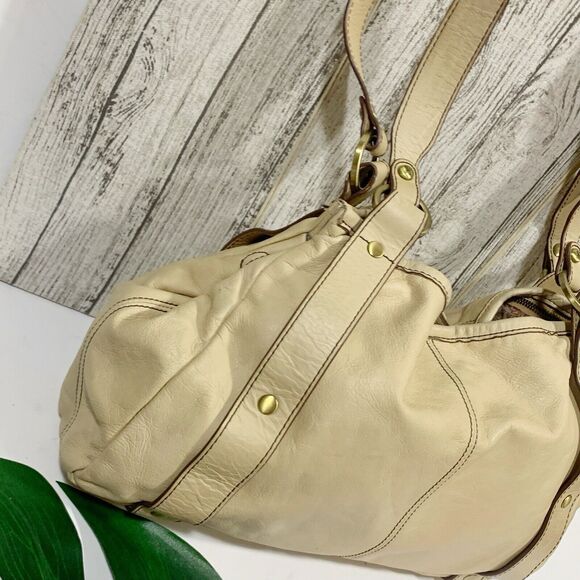 Hobo International Leather Crème Beige Boho Shoulder Purse Women’s - Picture 7 of 16